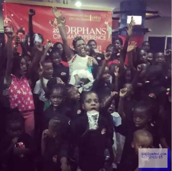 Annie Idibia Takes Orphan Who Has Never Been To The Cinema To See A Movie (Pic)